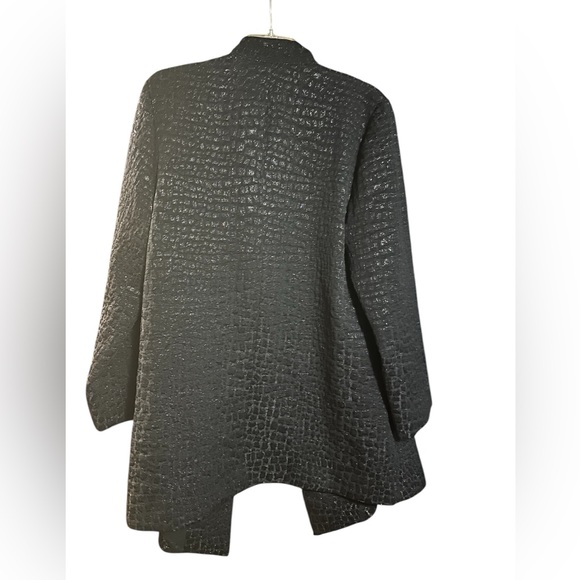 Chico's Black Blazer with Textured Pattern - Picture 2 of 5